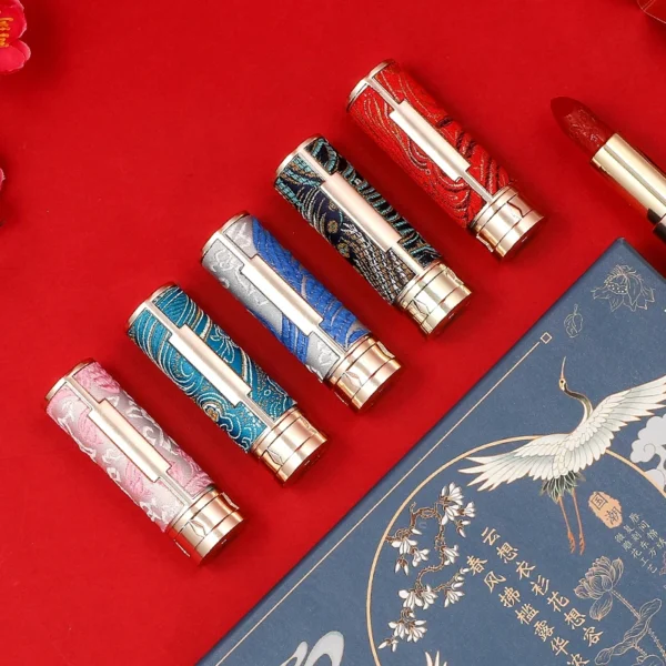 Chinese Style Carved Lipstick Gift Box Set 5pcs - Image 6