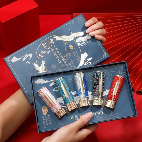 Chinese Style Carved Lipstick Gift Box Set 5pcs