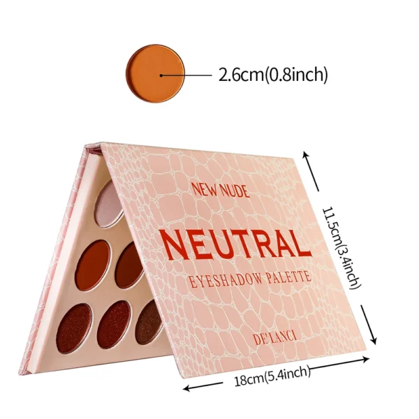 DE'LANCI New Nude Blush Eyeshadow Palette Matte - Image 4