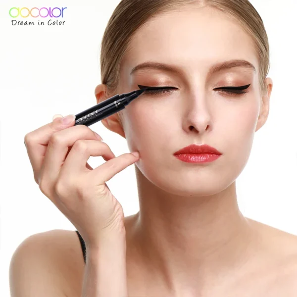 Docolor Black Liquid Eyeliner Stamp Marker Pencil Waterproof - Image 2