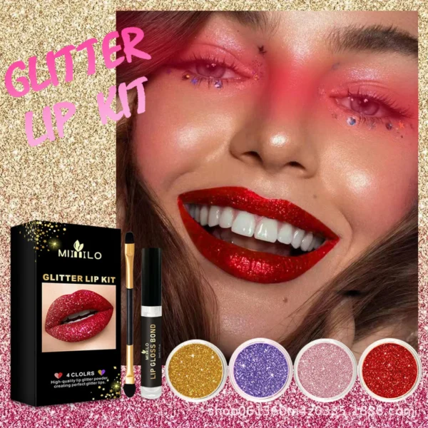 Glitter Lip Kit Long Lasting Waterproof - Image 2