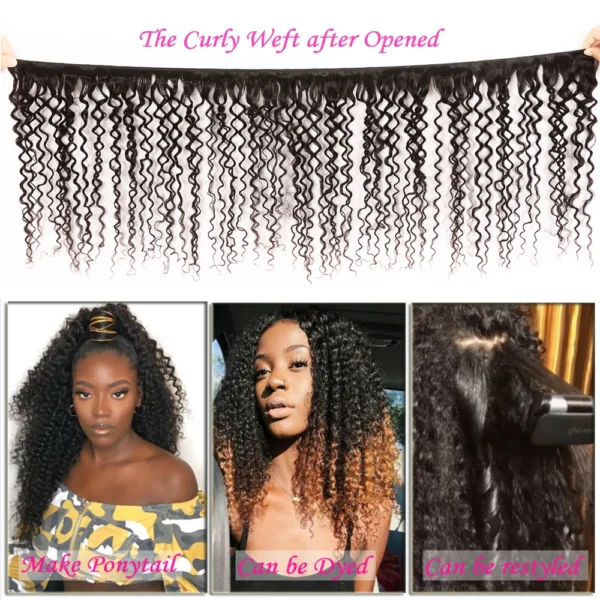 Julia Hair Curly Weave Human Hair 3 Bundles With Closure 4PCS - Image 4