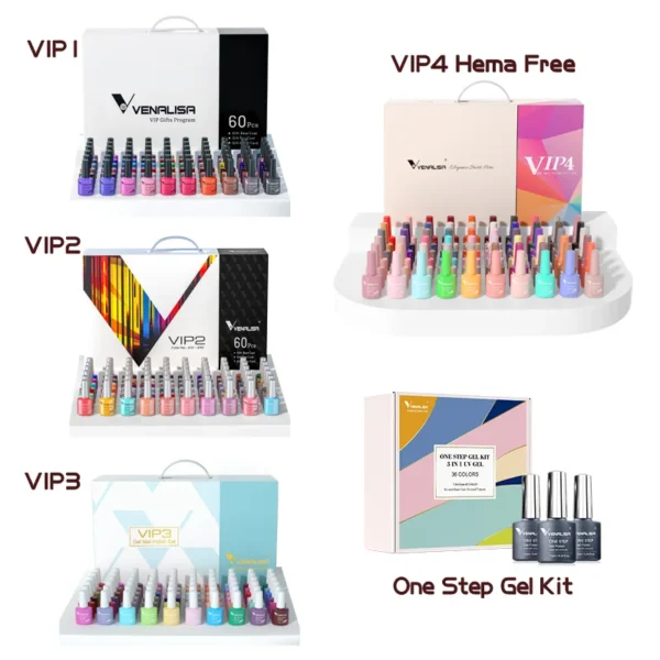 New Fashion Color Venalisa UV LED Nail Gel Polish Kit - Image 6