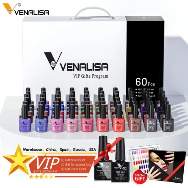 New Fashion Color Venalisa UV LED Nail Gel Polish Kit