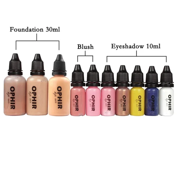 OPHIR 10 Bottles Airbrush Makeup Inks Set - Image 2