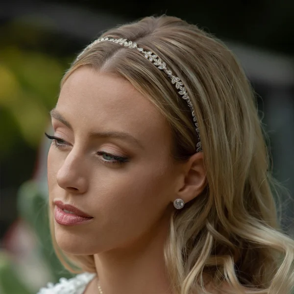 Stonefans Leaf Crystal Bride Hairband