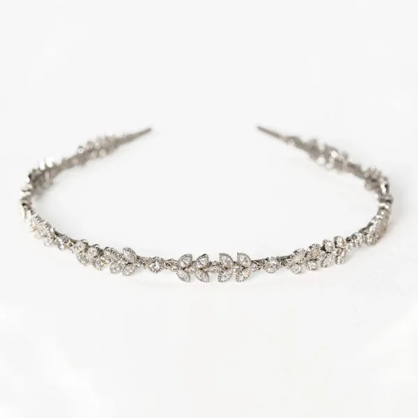 Stonefans Leaf Crystal Bride Hairband - Image 4