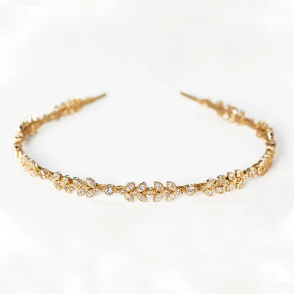 Stonefans Leaf Crystal Bride Hairband - Image 5