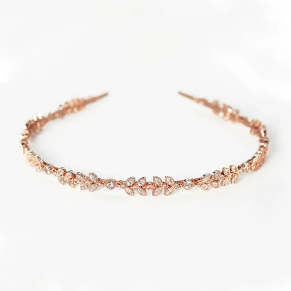 Stonefans Leaf Crystal Bride Hairband - Image 2