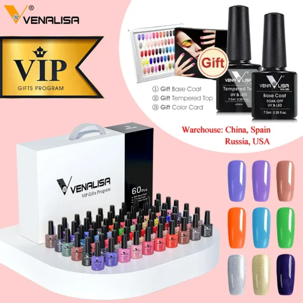 VENALISA VIP Kits 7.5ML Nail Gel Polish Soak Off UV LED