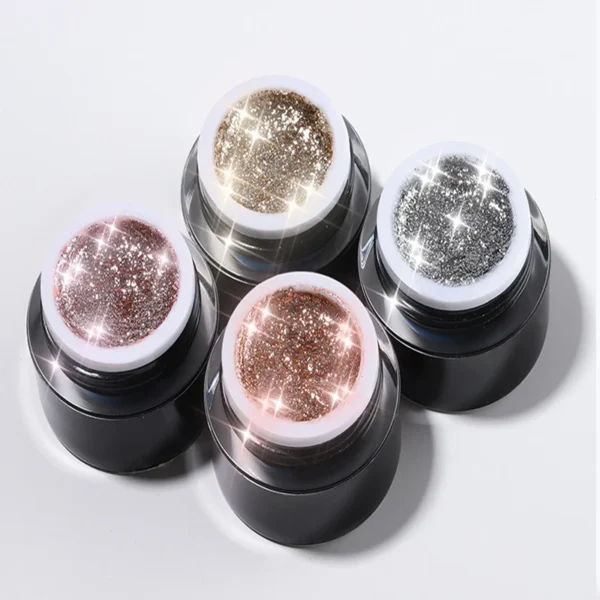 Vendeeni 4 Color/set Gold Silver High Density Fine Powder Gel Nail Polish - Image 3