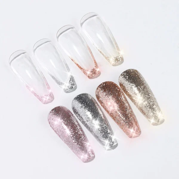 Vendeeni 4 Color/set Gold Silver High Density Fine Powder Gel Nail Polish - Image 5